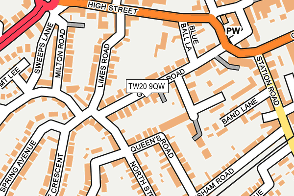 TW20 9QW map - OS OpenMap – Local (Ordnance Survey)