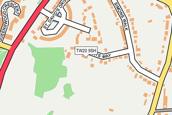 TW20 9SH map - OS OpenMap – Local (Ordnance Survey)