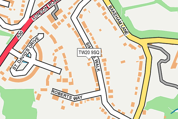TW20 9SQ map - OS OpenMap – Local (Ordnance Survey)