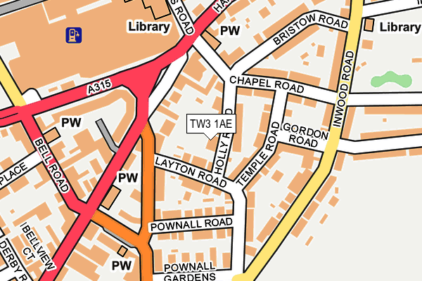 TW3 1AE map - OS OpenMap – Local (Ordnance Survey)