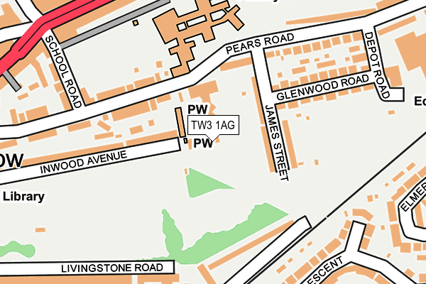 TW3 1AG map - OS OpenMap – Local (Ordnance Survey)