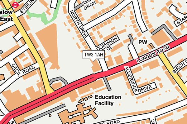 TW3 1AH map - OS OpenMap – Local (Ordnance Survey)