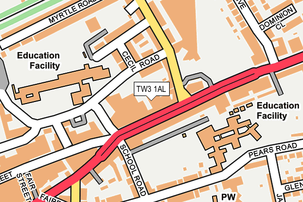TW3 1AL map - OS OpenMap – Local (Ordnance Survey)
