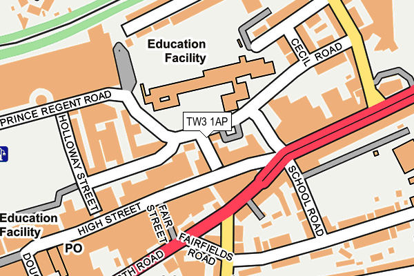 TW3 1AP map - OS OpenMap – Local (Ordnance Survey)