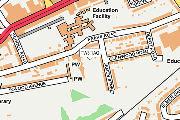 TW3 1AQ map - OS OpenMap – Local (Ordnance Survey)
