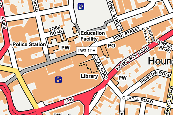 TW3 1DH map - OS OpenMap – Local (Ordnance Survey)