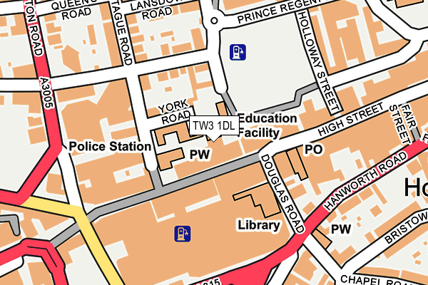 TW3 1DL map - OS OpenMap – Local (Ordnance Survey)