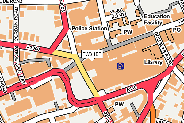 TW3 1EF map - OS OpenMap – Local (Ordnance Survey)