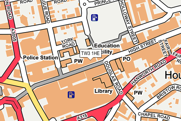 TW3 1HE map - OS OpenMap – Local (Ordnance Survey)