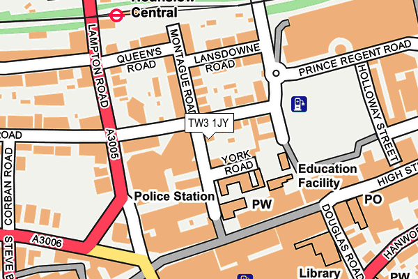 TW3 1JY map - OS OpenMap – Local (Ordnance Survey)