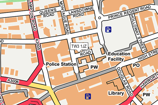 TW3 1JZ map - OS OpenMap – Local (Ordnance Survey)