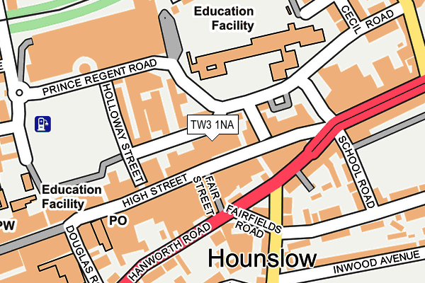 TW3 1NA map - OS OpenMap – Local (Ordnance Survey)