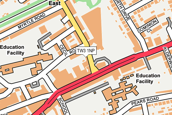 TW3 1NP map - OS OpenMap – Local (Ordnance Survey)