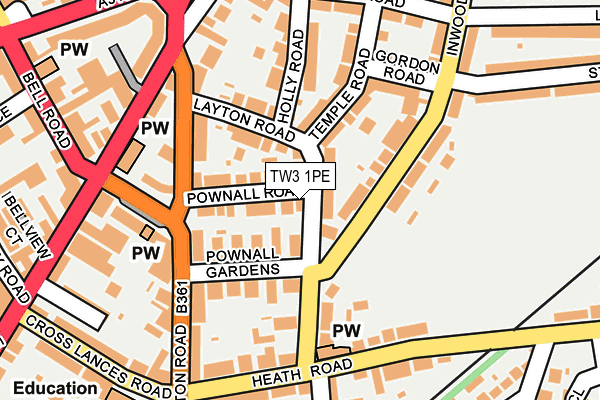 TW3 1PE map - OS OpenMap – Local (Ordnance Survey)