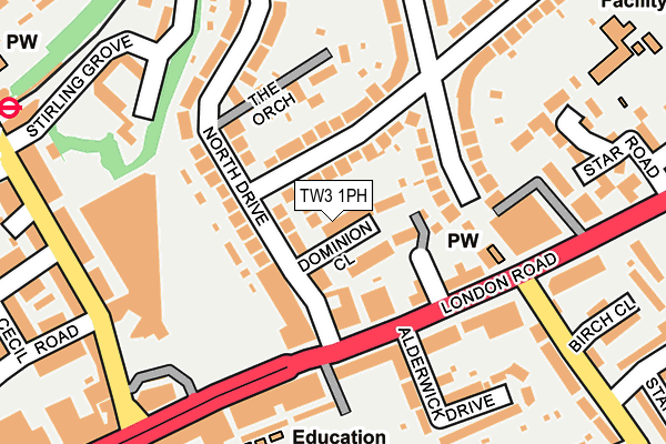 TW3 1PH map - OS OpenMap – Local (Ordnance Survey)