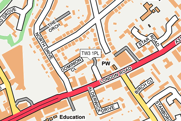 TW3 1PL map - OS OpenMap – Local (Ordnance Survey)