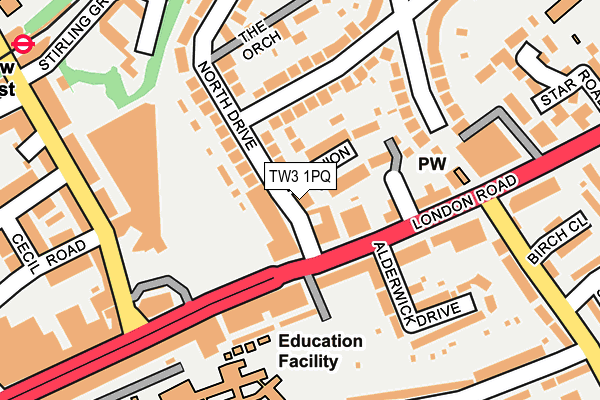 TW3 1PQ map - OS OpenMap – Local (Ordnance Survey)