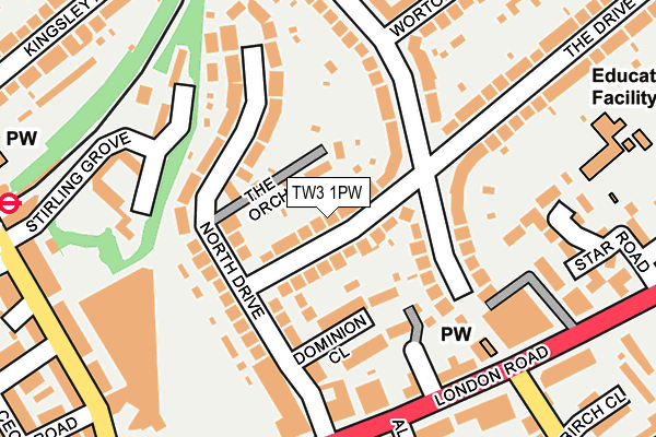 TW3 1PW map - OS OpenMap – Local (Ordnance Survey)