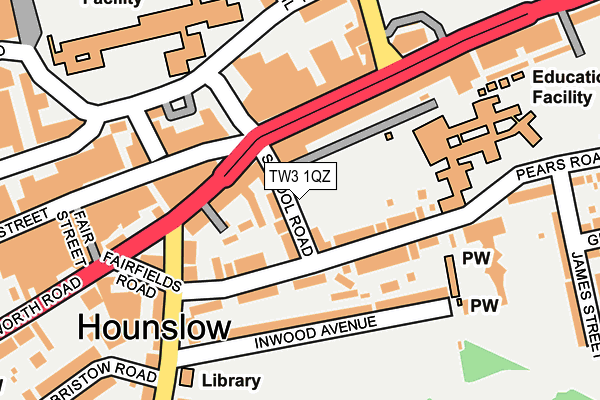 TW3 1QZ map - OS OpenMap – Local (Ordnance Survey)
