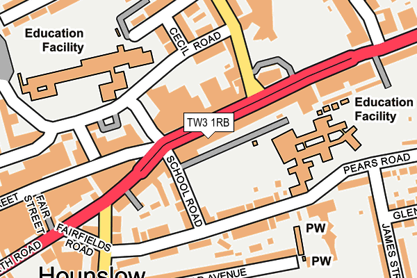 TW3 1RB map - OS OpenMap – Local (Ordnance Survey)