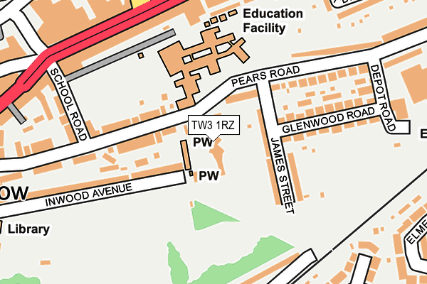 TW3 1RZ map - OS OpenMap – Local (Ordnance Survey)