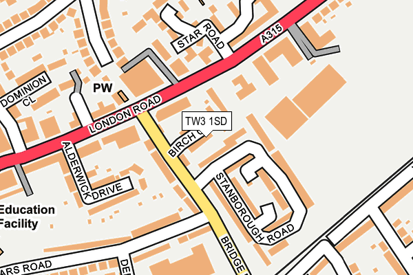 TW3 1SD map - OS OpenMap – Local (Ordnance Survey)