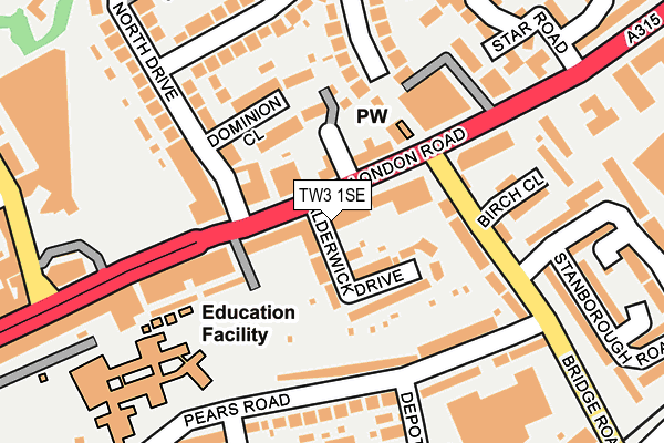 TW3 1SE map - OS OpenMap – Local (Ordnance Survey)
