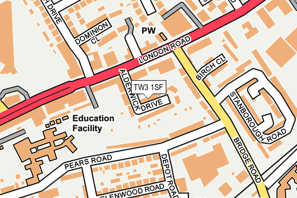 TW3 1SF map - OS OpenMap – Local (Ordnance Survey)