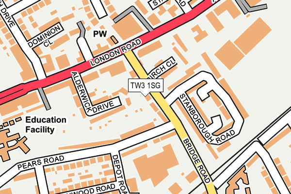 TW3 1SG map - OS OpenMap – Local (Ordnance Survey)