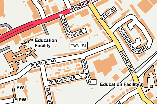TW3 1SJ map - OS OpenMap – Local (Ordnance Survey)