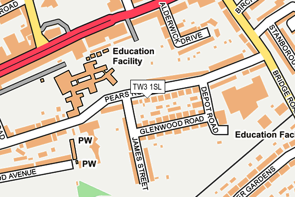 TW3 1SL map - OS OpenMap – Local (Ordnance Survey)