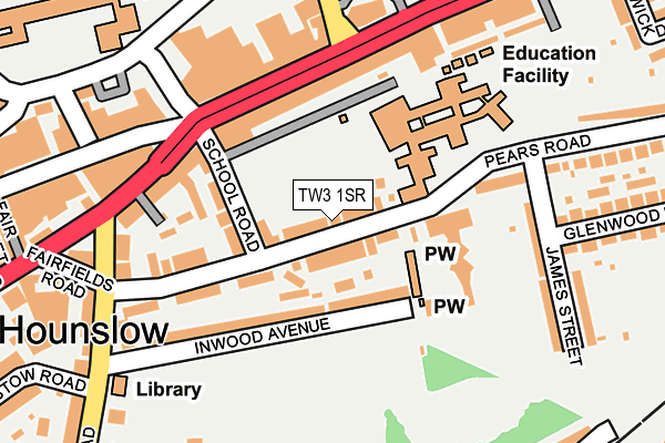 TW3 1SR map - OS OpenMap – Local (Ordnance Survey)