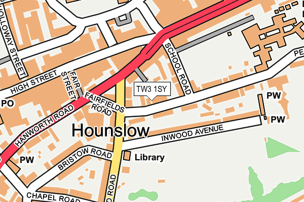 TW3 1SY map - OS OpenMap – Local (Ordnance Survey)