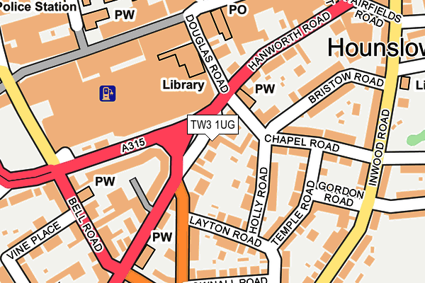 TW3 1UG map - OS OpenMap – Local (Ordnance Survey)