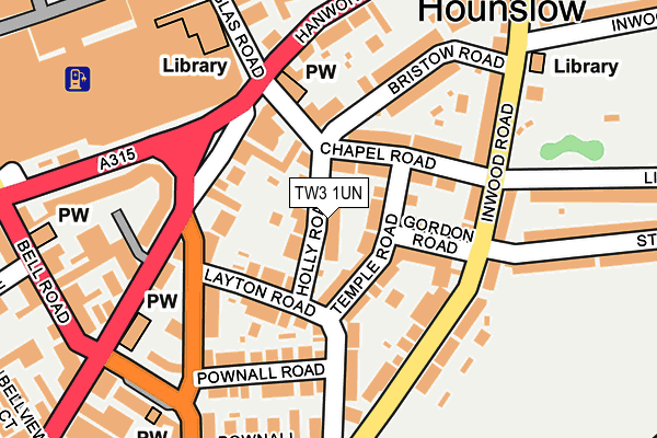 TW3 1UN map - OS OpenMap – Local (Ordnance Survey)