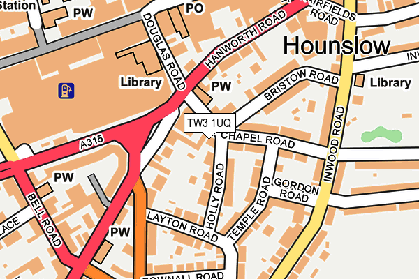 TW3 1UQ map - OS OpenMap – Local (Ordnance Survey)