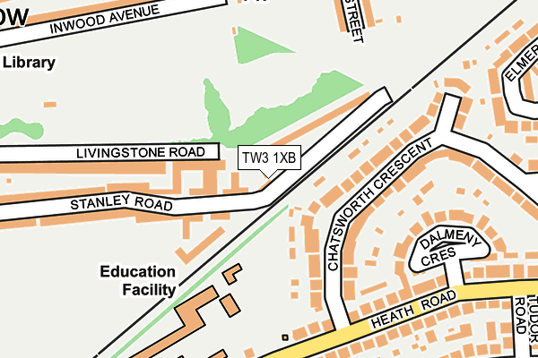 TW3 1XB map - OS OpenMap – Local (Ordnance Survey)