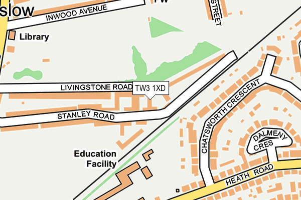 TW3 1XD map - OS OpenMap – Local (Ordnance Survey)