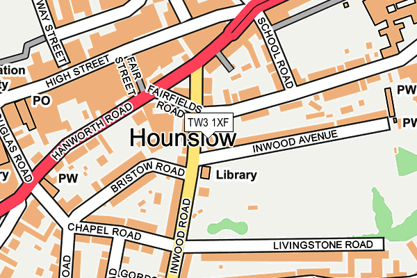 TW3 1XF map - OS OpenMap – Local (Ordnance Survey)