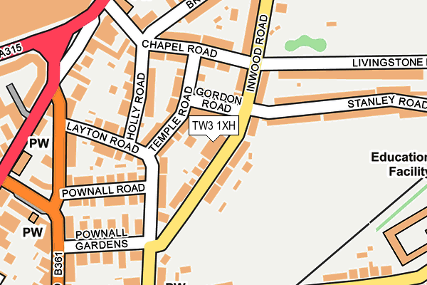 TW3 1XH map - OS OpenMap – Local (Ordnance Survey)
