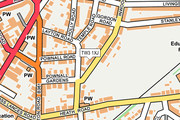 TW3 1XJ map - OS OpenMap – Local (Ordnance Survey)