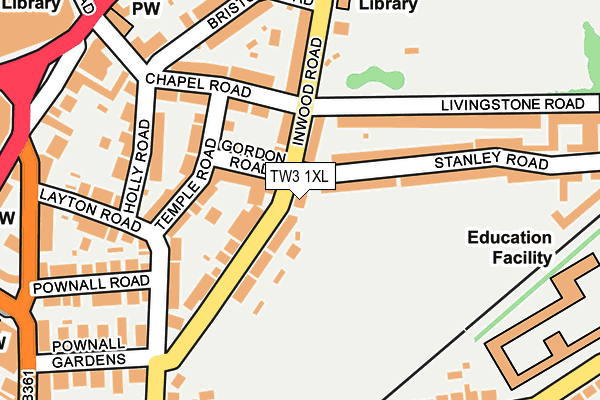 TW3 1XL map - OS OpenMap – Local (Ordnance Survey)