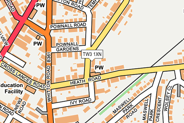 TW3 1XN map - OS OpenMap – Local (Ordnance Survey)
