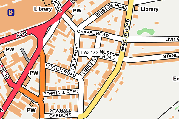 TW3 1XS map - OS OpenMap – Local (Ordnance Survey)