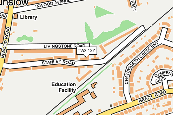 TW3 1XZ map - OS OpenMap – Local (Ordnance Survey)