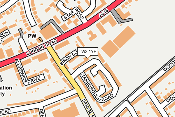 TW3 1YE map - OS OpenMap – Local (Ordnance Survey)