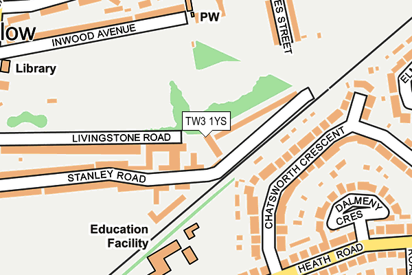 TW3 1YS map - OS OpenMap – Local (Ordnance Survey)