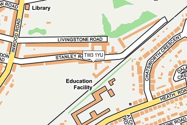 TW3 1YU map - OS OpenMap – Local (Ordnance Survey)