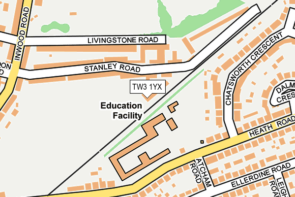 TW3 1YX map - OS OpenMap – Local (Ordnance Survey)