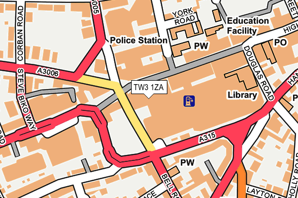 TW3 1ZA map - OS OpenMap – Local (Ordnance Survey)